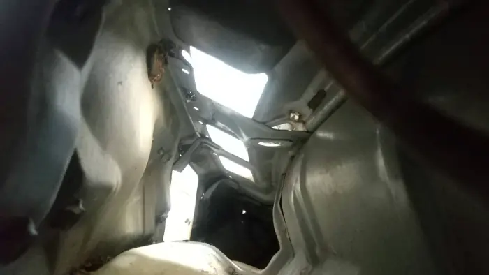 内装撤去後の車内